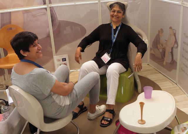 Photo of midwives at Prague trade display